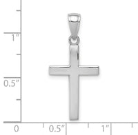 14k White Gold Polished Cross Charm-XR564W