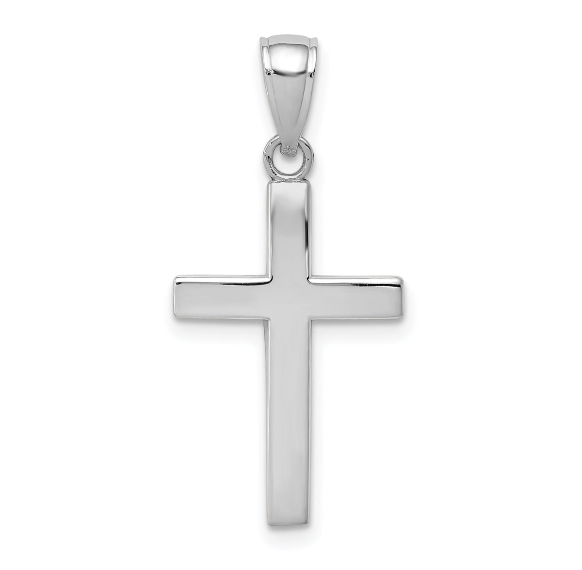 14k White Gold Polished Cross Charm-XR564W