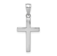 14k White Gold Polished Cross Charm-XR564W
