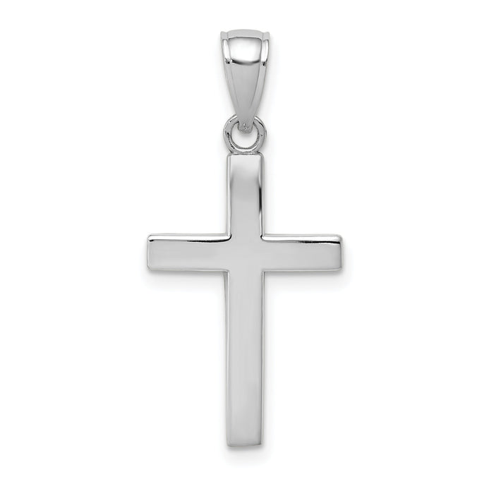 14k White Gold Polished Cross Charm-XR564W