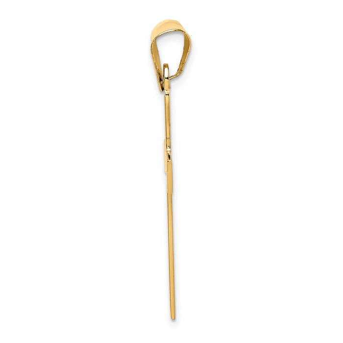 14k Polished Cross Pendant-XR565