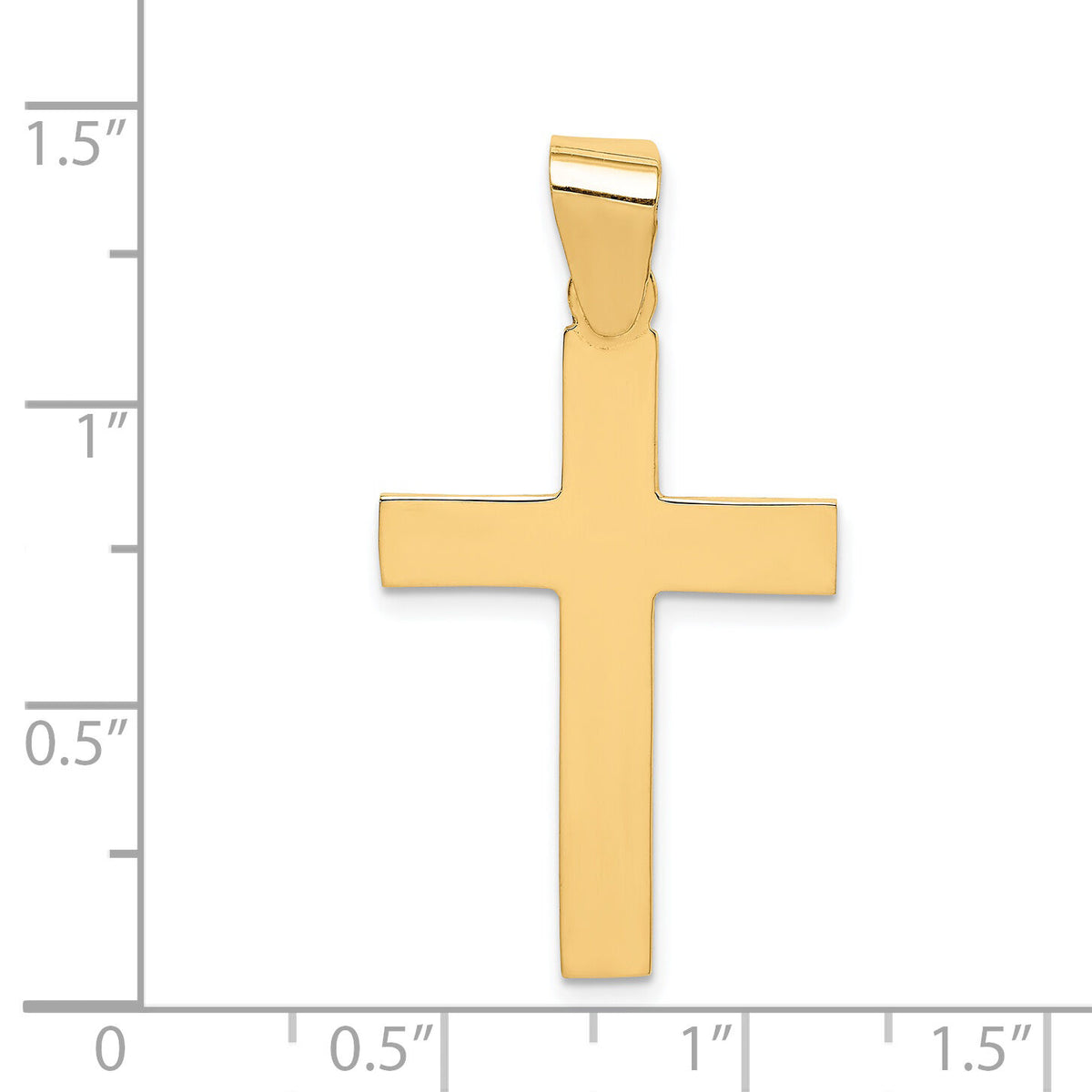 14k Polished Cross Pendant-XR565