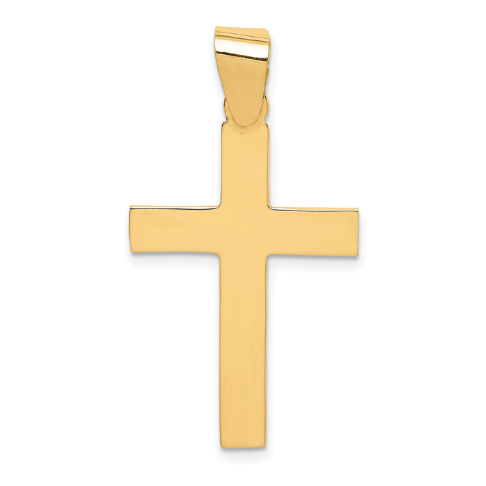 14k Polished Cross Pendant-XR565