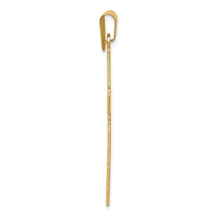 14k Polished Cross Pendant-XR566