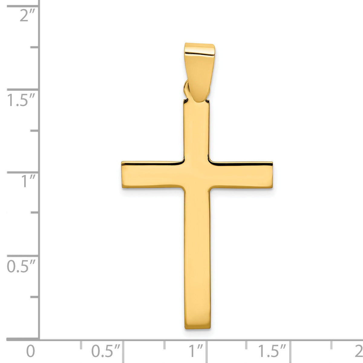 14k Polished Cross Pendant-XR566