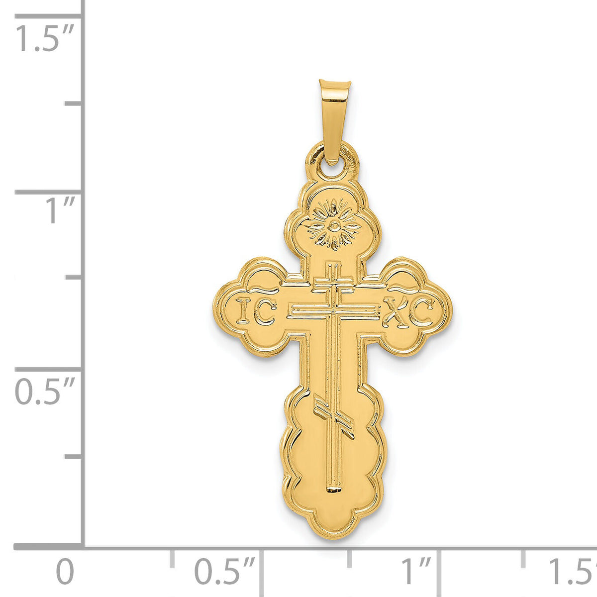 14k Eastern Orthodox Cross Pendant-XR568
