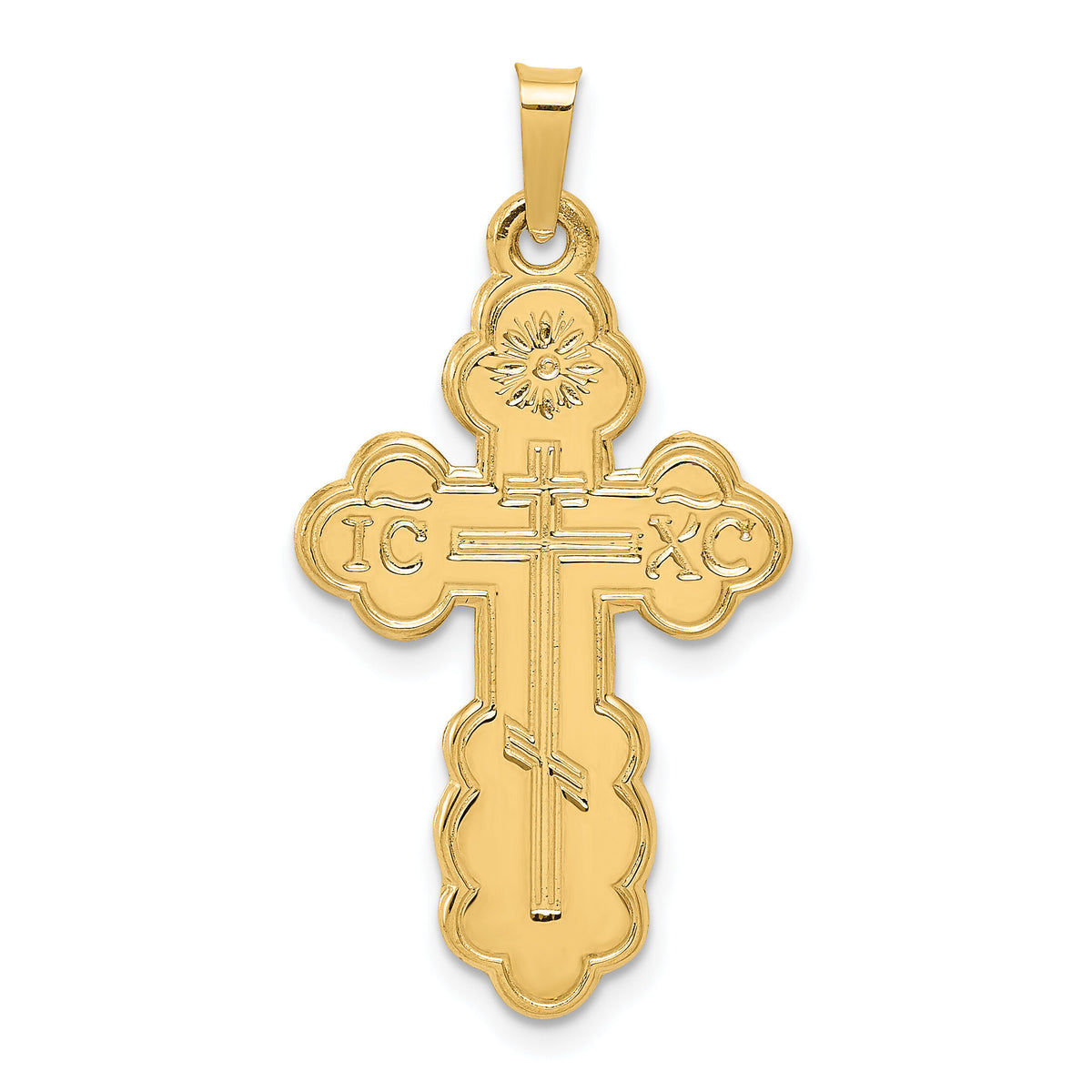14k Eastern Orthodox Cross Pendant-XR568