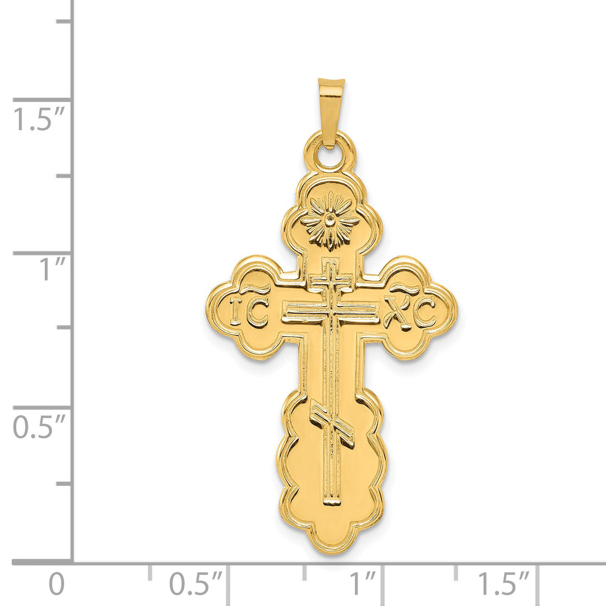 14k Eastern Orthodox Cross Pendant-XR569