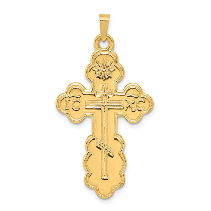 14k Eastern Orthodox Cross Pendant-XR569