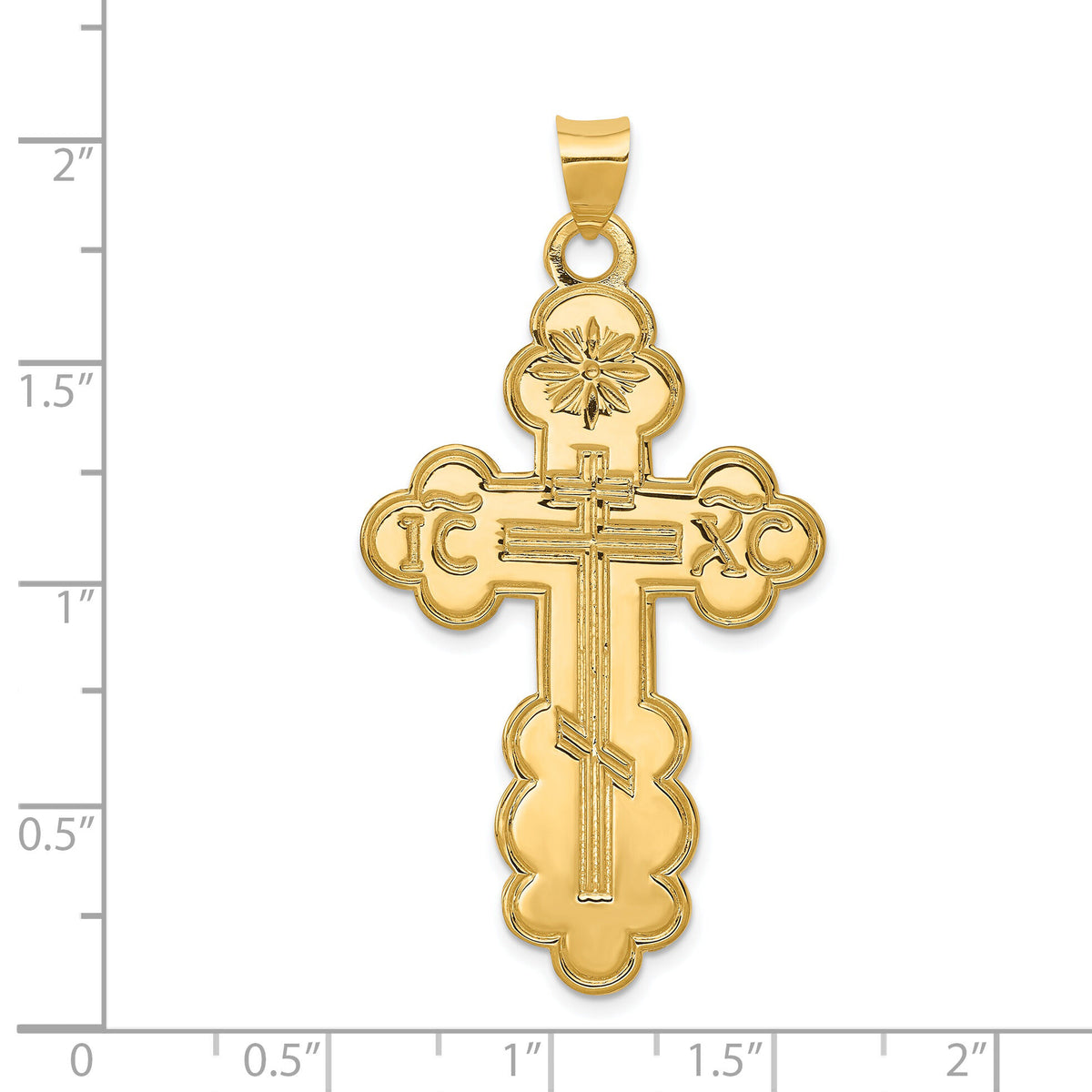 14k Eastern Orthodox Cross Pendant-XR570