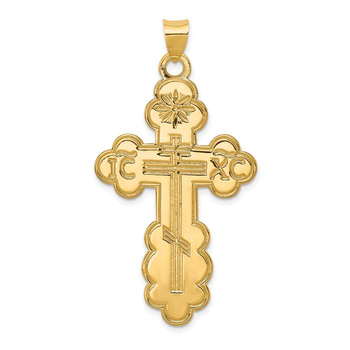14k Eastern Orthodox Cross Pendant-XR570