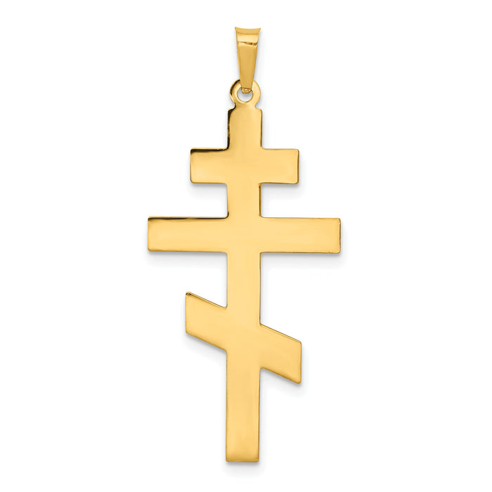 14k Eastern Orthodox Cross Pendant-XR577