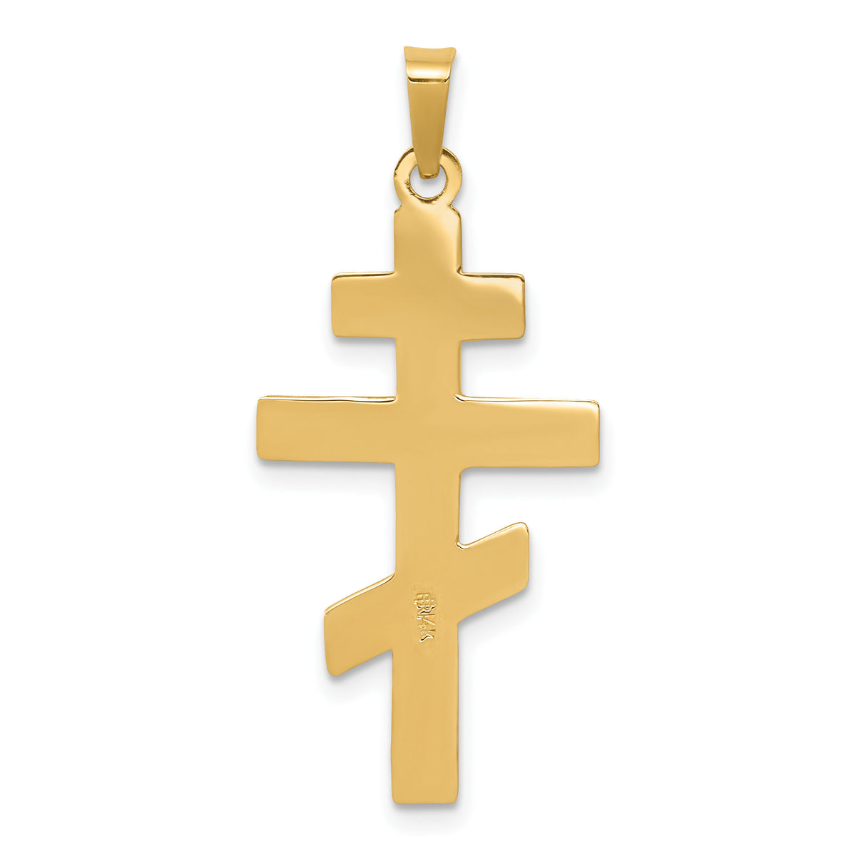 14K Eastern Orthodox Cross w/Heart Pendant-XR582