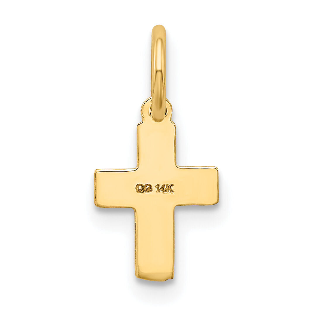 14K Floral Cross Charm-XR587