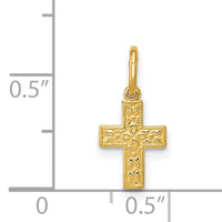 14K Floral Cross Charm-XR587