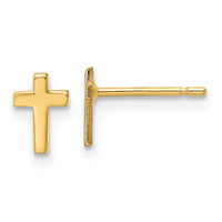 14k Polished Cross Post Earrings-XR589