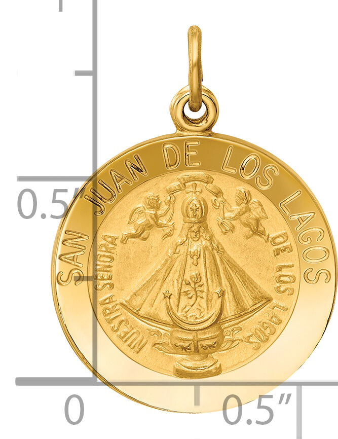 14k Our Lady of San Juan Medal Pendant-XR614