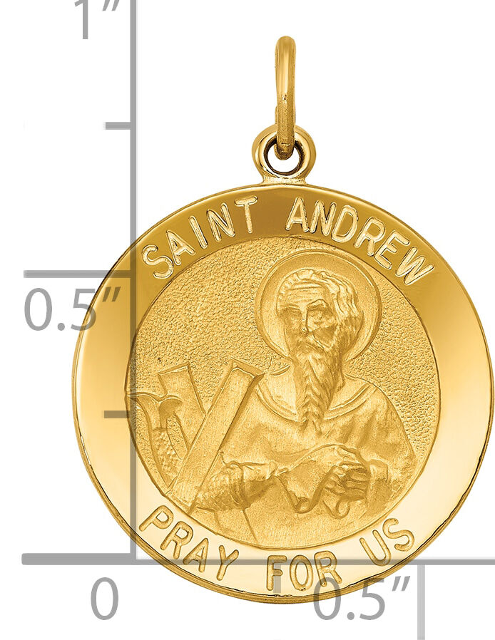14k Saint Andrew Medal Pendant-XR616