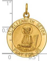 14k Saint Elizabeth Seton Medal Pendant-XR618
