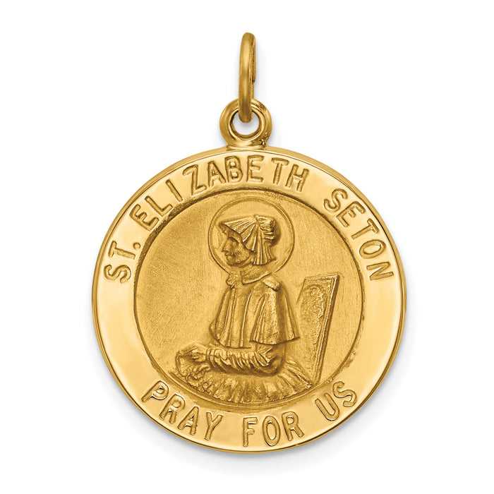 14k Saint Elizabeth Seton Medal Pendant-XR618