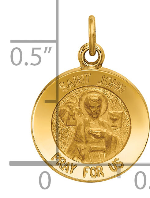 14k Saint John Medal Charm-XR619