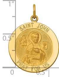 14k Saint John Medal Pendant-XR620