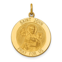 14k Saint John Medal Pendant-XR620