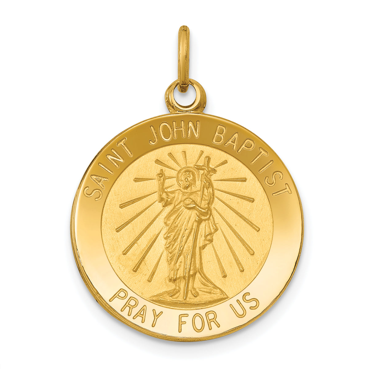 14k Saint John Baptist Medal Pendant-XR622