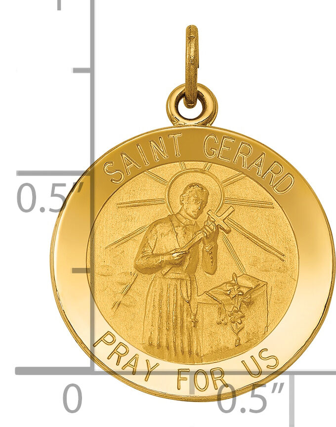 14k Saint Gerard Medal Pendant-XR624