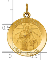 14k Saint Gerard Medal Pendant-XR624