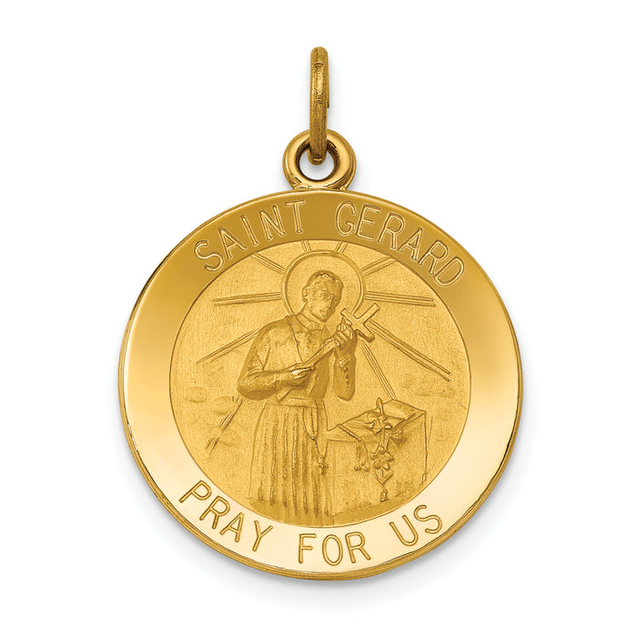 14k Saint Gerard Medal Pendant-XR624