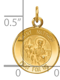 14k Saint Matthew Medal Charm-XR625