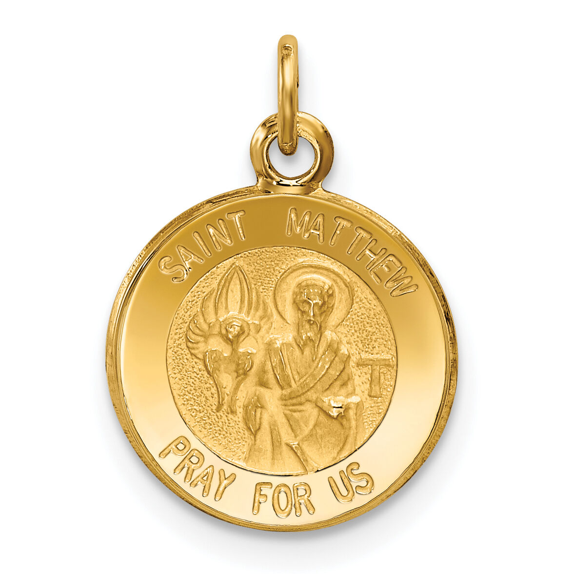 14k Saint Matthew Medal Charm-XR625