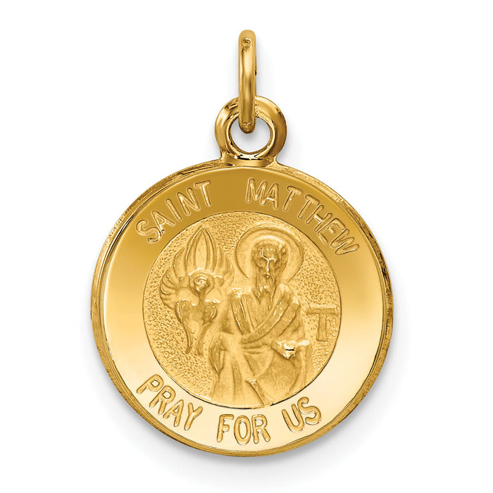14k Saint Matthew Medal Charm-XR625
