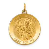 14k Saint Matthew Medal Pendant-XR626