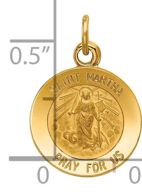 14k Saint Martha Medal Pendant-XR629