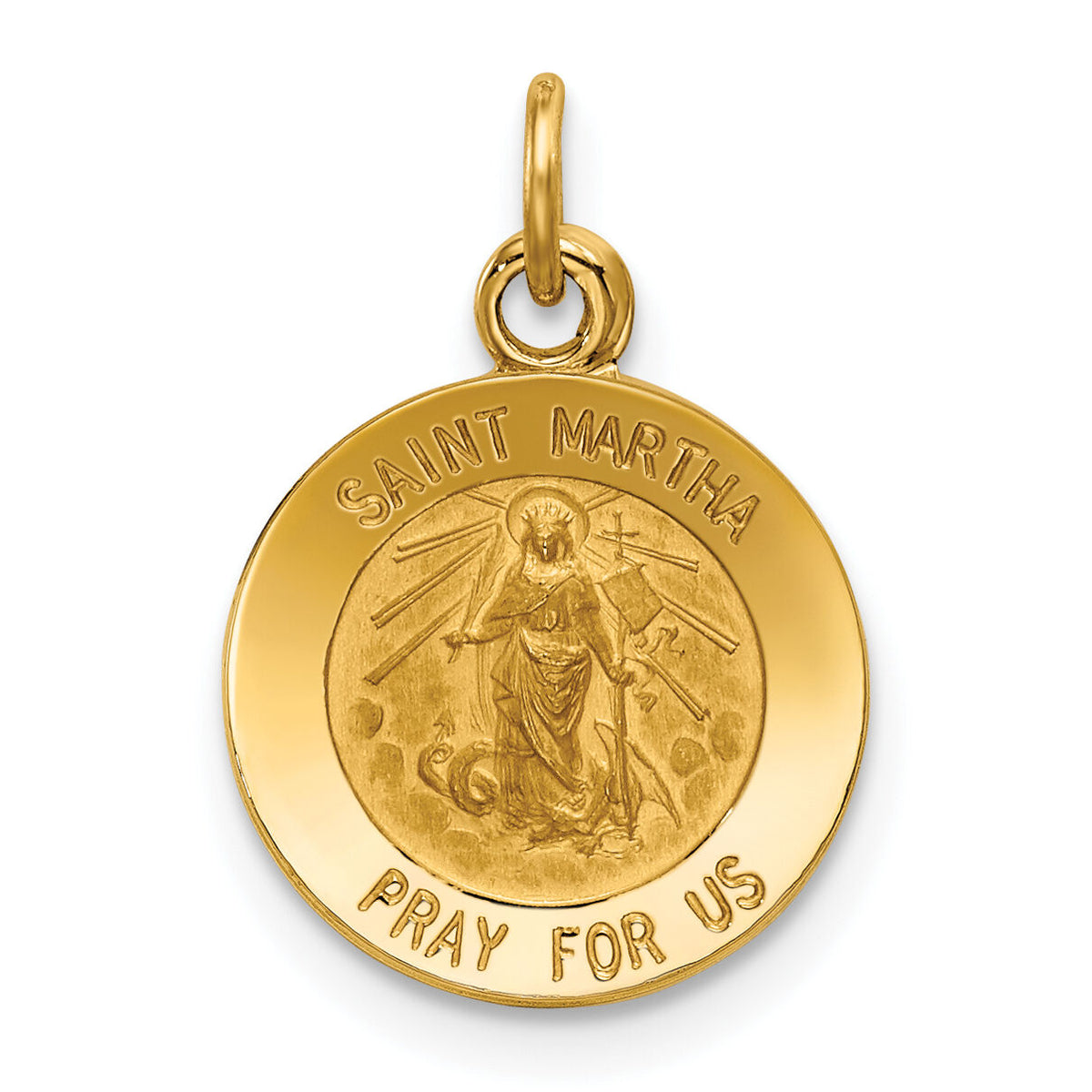 14k Saint Martha Medal Pendant-XR629