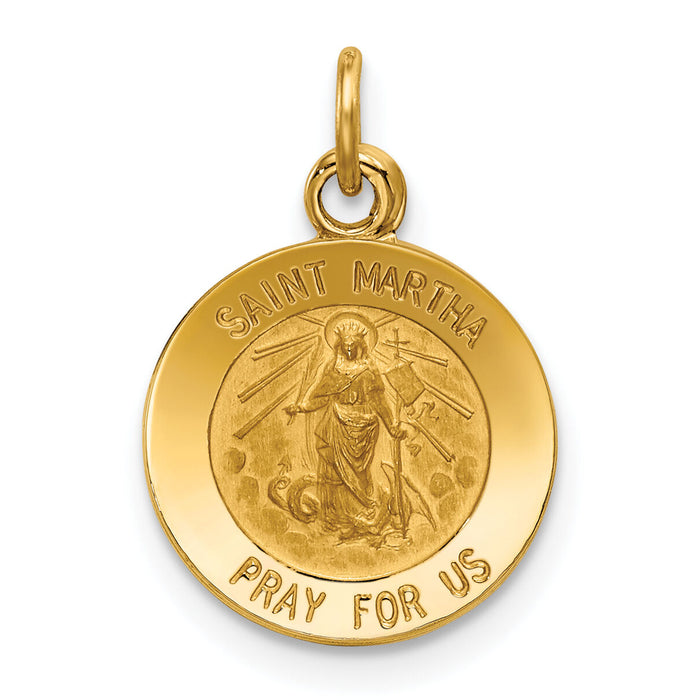 14k Saint Martha Medal Pendant-XR629