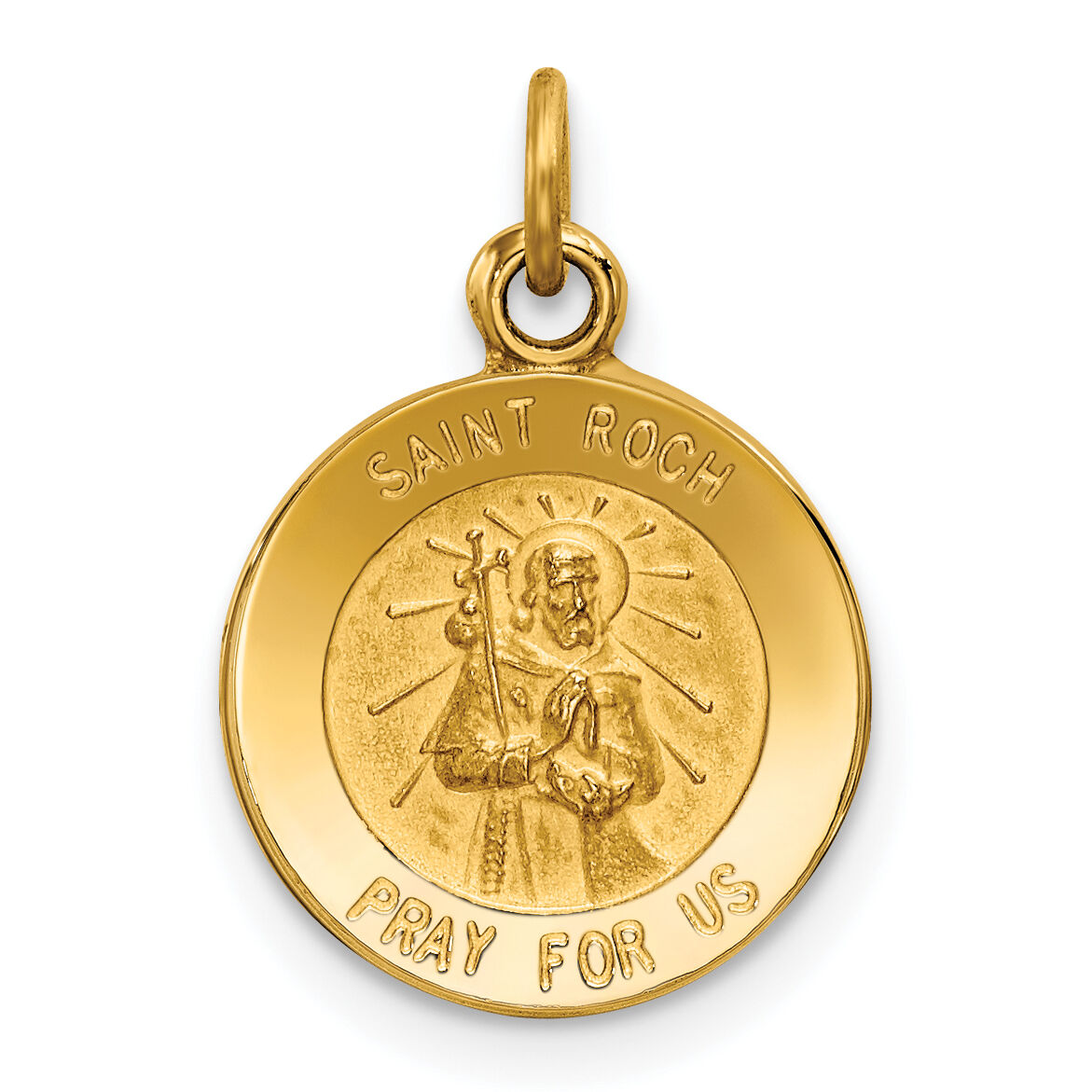 14k Saint Roch Medal Charm-XR635