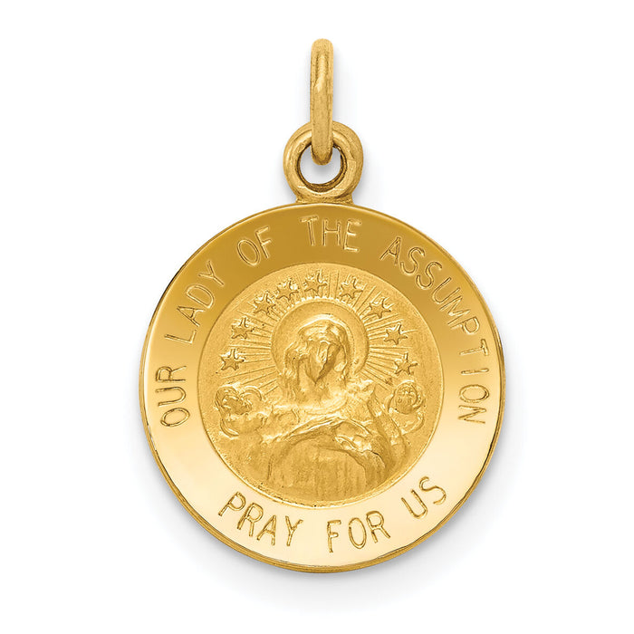 14k Our Lady Of The Assumption Medal Charm-XR639