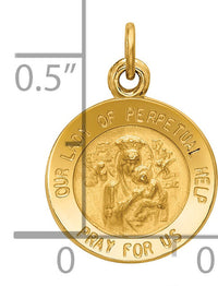 14k Our Lady of Perpetual Help Medal Charm-XR642