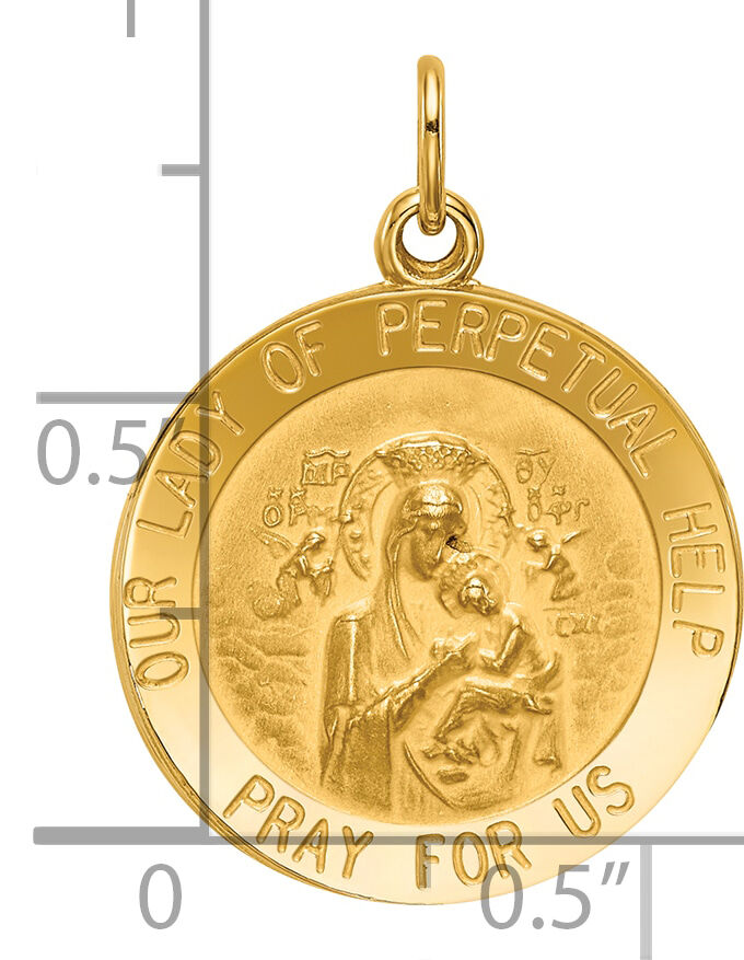 14k Our Lady of Perpetual Help Medal Pendant-XR643