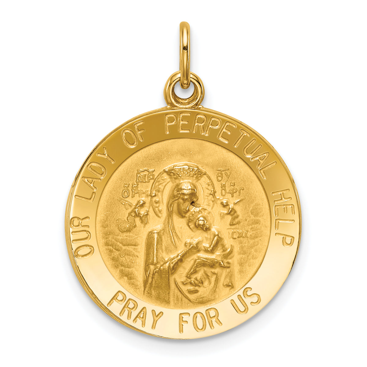 14k Our Lady of Perpetual Help Medal Pendant-XR643