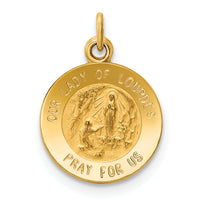 14k Our Lady of Lourdes Medal Charm-XR648