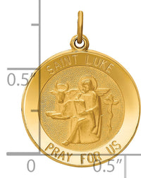 14k Saint Luke Medal Pendant-XR650