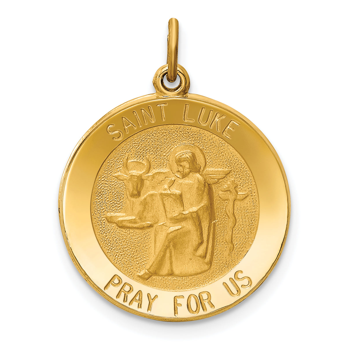 14k Saint Luke Medal Pendant-XR650