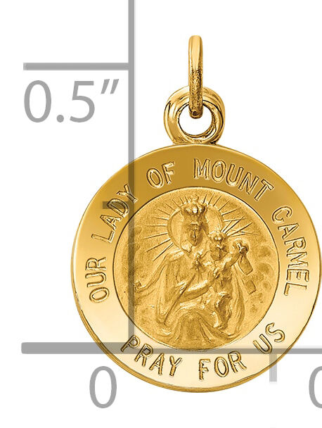 14k Our Lady of Mt. Carmel Medal Charm-XR651
