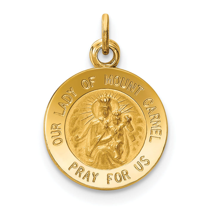 14k Our Lady of Mt. Carmel Medal Charm-XR651