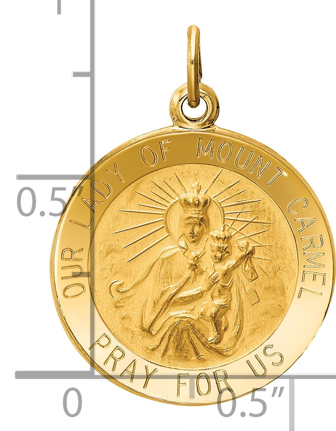 14k Our Lady of Mt. Carmel Medal Charm-XR652