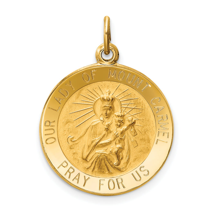 14k Our Lady of Mt. Carmel Medal Charm-XR652